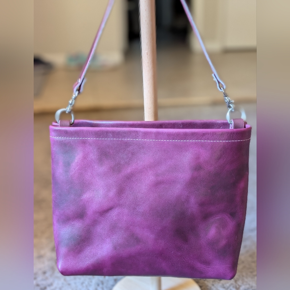 Salish Leathercraft Tokyo Purple Horween Leather Shoulder Bag